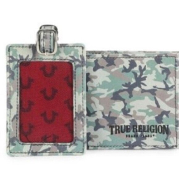 True Religion ​2-Piece Camouflage Wallet & Luggage Tag Gift Set